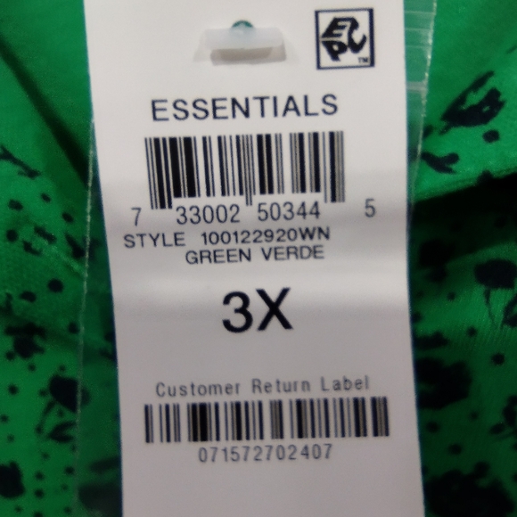 NWT Karen Scott Floral Polo Top Women's 3X Green Cottagecore Retro Casual Comfy - Picture 10 of 11